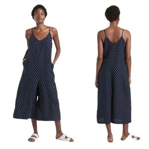 ATHLETA Linen Navy Blue La Paz Wide Leg Cropped
Embroidered Romper Jumpsuit Sz 6